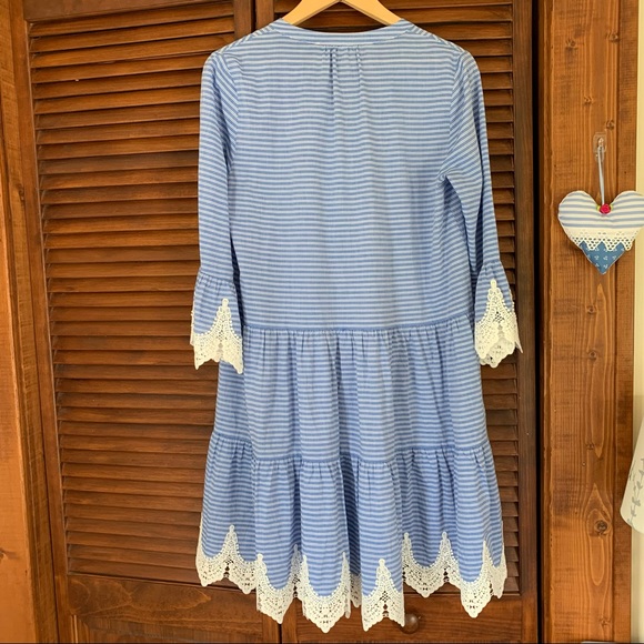 HALLHUBER Blue Striped Tent Dress S - Picture 14 of 16